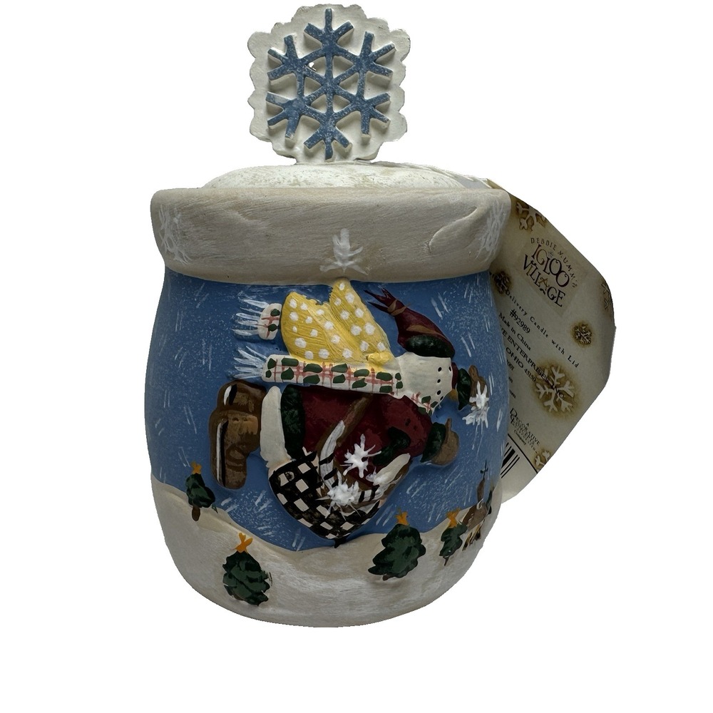 Debbie Mumm Igloo Village Snowflake Delivery Winter Snowman Vanilla Candle 92989